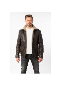 Mauritius Lederjacke &raquo;MMNuuko&laquo; mit gef&uuml;ttertem Umlegekragen