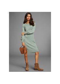 Laura Scott Strickkleid mit Schn&uuml;rdetail aus Viskosemischung gr&uuml;n, Gr&ouml;&szlig;e 32