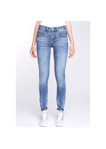 Gang Skinny-fit-Jeans &raquo;94MORA&laquo; mit 3-Knopf-Verschluss und Passe vorne blau, Gr&ouml;&szlig;e 28
