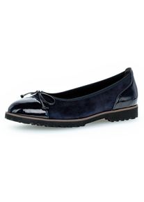 Gabor Ballerina Flats, Chunky Slipper mit komfortablem Gummieinfass blau, Gr&ouml;&szlig;e 38