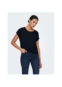 Only T-Shirt &raquo;ONLMOSTER &ndash; T-Shirt mit melierter Optik und elastischem Material&laquo; meliert, casual, l&auml;ssig geschnitten, Viskosemischung, Rundhals schwarz