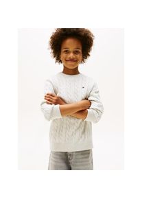 Tommy Hilfiger Strickpullover &raquo;COTTON CABLE SWEATER&laquo; f&uuml;r Kinder bis 16 Jahre, mit Zopfmuster grau, Gr&ouml;&szlig;e 3 (98)