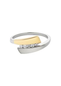 Bruno Banani Fingerring &raquo;Schmuck Geschenk Silber 925 Damenring&laquo; mit Zirkonia (synth.) goldfarben, Gr&ouml;&szlig;e 56