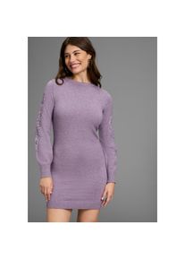 Laura Scott Strickkleid Ohne Taschen mit besonderem Spitzendetail - NEUE KOLLEKTION lila, Gr&ouml;&szlig;e 36