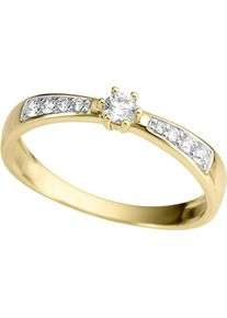 Firetti Fingerring &raquo;Schmuck Geschenk Gold 333 Damenring Goldring Bicolor&laquo; mit Zirkonia (synth.) gelb, Gr&ouml;&szlig;e 17