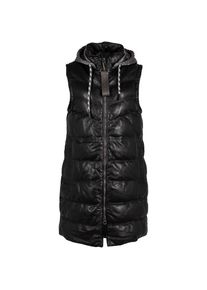 Mauritius Lederweste &raquo;GWVivika&laquo; mit 2-Wege-Rei&szlig;verschluss, Zipper-Detail, Wattierung schwarz, Gr&ouml;&szlig;e XXL