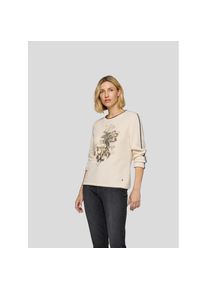 Rabe Rundhalspullover mit intarsien Print gelb, Gr&ouml;&szlig;e 50