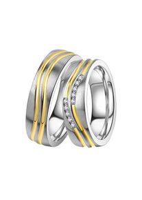 DOOSTI Trauring &raquo;Schmuck Geschenk Edelstahl Trauring Ehering Partnerring LIEBE&laquo; Made in Germany, wahlweise mit oder ohne Zirkonia goldfarben, Gr&ouml;&szlig;e 66