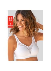 Petite Fleur Entlastungs-BH Packung, 2 St&uuml;ck, ohne B&uuml;gel mit femininer Spitze im Doppelpack