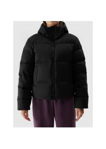4F Daunenjacke mit Kapuze Wasserdicht, Winterjacke Damen schwarz, Gr&ouml;&szlig;e M (40)