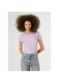 Pepe Jeans T-Shirt &raquo;NEW VIRGINIA&laquo; mit Markenprint lila, Gr&ouml;&szlig;e S