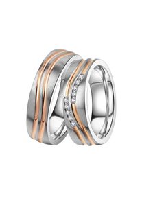 DOOSTI Trauring &raquo;Schmuck Geschenk Edelstahl Trauring Ehering Partnerring LIEBE&laquo; Made in Germany, wahlweise mit oder ohne Zirkonia rosegold, Gr&ouml;&szlig;e 54