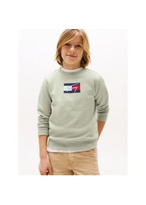 Tommy Hilfiger Sweatshirt &raquo;TOMMY SCRIPT FLAG SWEATSHIRT&laquo;, f&uuml;r Kinder bis 16 Jahre, Flag-Logo-Druck gr&uuml;n, Gr&ouml;&szlig;e 3 (98)