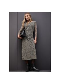 Street One Meshkleid Ohne Taschen mit Leo-Muster, seitliche Raffungen