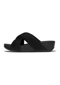 fitflop Pantolette &raquo;LULU CRINKLED SHIMMER&laquo; Slides, Badeschuh, Abendmode mit Glitter schwarz, Gr&ouml;&szlig;e 43