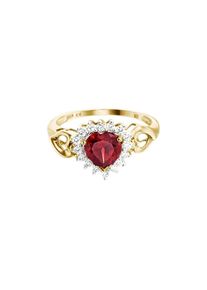 Firetti Fingerring &raquo;Schmuck Geschenk Gold 333 Damenring Goldring Edelstein Farbstein&laquo; mit Granat, Zirkonia (synth.) rot, Gr&ouml;&szlig;e 16