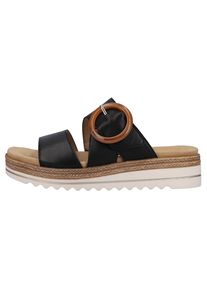 Remonte Pantolette , Keilabsatz, Sommerschuh, Schlappen mit Zierschnalle schwarz, Gr&ouml;&szlig;e 40