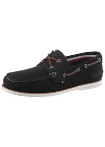 Tommy Hilfiger Bootsschuh &raquo;TH BOAT SHOE CORE SUEDE&laquo; , Casualschuh, Freizeitschuh, Schn&uuml;rer mit B&auml;nder-Durchz&uuml;gen blau, Gr&ouml;&szlig;e 41