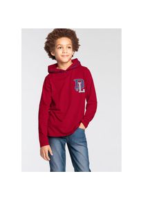DELMAO Kapuzenshirt &raquo;f&uuml;r Jungen&laquo; Langarm, trendiger Druck, ideal f&uuml;r l&auml;ssige und sportliche Outfits rot, Gr&ouml;&szlig;e 152/158