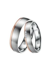 DOOSTI Trauring &raquo;Schmuck Geschenk Edelstahl Trauring Ehering Partnerring LIEBE&laquo; Made in Germany, wahlweise mit oder ohne Zirkonia rosegold, Gr&ouml;&szlig;e 64