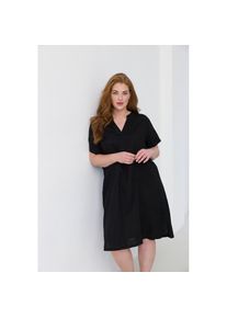 Base Level Curvy Tunikakleid &raquo;Yacinthe&laquo; Sommerkleid mit Leinen schwarz, Gr&ouml;&szlig;e 46