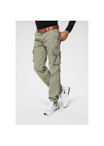 Alpha Industries Cargohose &raquo;Jet Pant&laquo; mit seitlichen Cargotaschen und Kordelzug am Beinabschluss gr&uuml;n, Gr&ouml;&szlig;e 32
