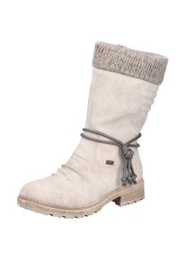 Rieker Winterstiefel , Winterboots, Blockabsatz, TEX-Membran, mit gestricktem Schaftrand beige, Gr&ouml;&szlig;e 37