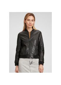 Mauritius Lederjacke &raquo;MWBjella&laquo; mit Stehkragen, Rei&szlig;verschluss, Strickb&uuml;ndchen schwarz, Gr&ouml;&szlig;e M