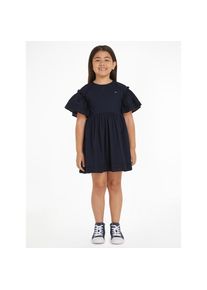 Tommy Hilfiger A-Linien-Kleid &raquo;BRODERIE ANGLAISE DRESS SS&laquo; Kinder bis 16 Jahre mit Logostickerei blau, Gr&ouml;&szlig;e 16 (176)