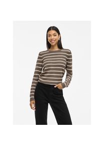 Vila Rundhalspullover &raquo;VIDALO O-NECK L/S STRIPE KNIT TOP- NOOS&laquo; beige, Gr&ouml;&szlig;e M (38)