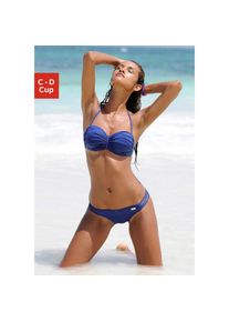 Buffalo B&uuml;gel-Bandeau-Bikini-Top &raquo;Happy&laquo; mit geflochtenem Detail blau, Gr&ouml;&szlig;e 36