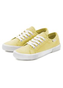 Lascana Sneaker aus Textil, Schn&uuml;rhalbschuh, Freizeitschuh gelb, Gr&ouml;&szlig;e 38