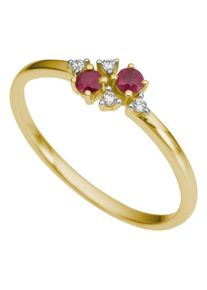 Firetti Fingerring &raquo;Schmuck Geschenk Gold 375 Damenring Goldring Fantasie&laquo; mit Rubin - mit Brillanten