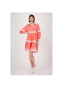 monari Blusenkleid &raquo;Kleid Stickerei&laquo; Ohne Tasche mit kontrastfarbener Spitze rot, Gr&ouml;&szlig;e 44