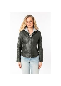 Mauritius Lederjacke &raquo;MWAleni&laquo; mit Kapuze mit Jerseykapuze und Stehkragen