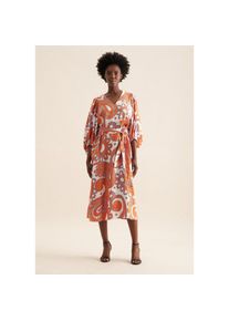 Seidensticker Sommerkleid &raquo;Schwarze Rose&laquo; 3/4 V-Neck Paisley orange, Gr&ouml;&szlig;e 3XL (46)