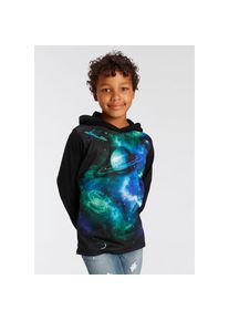 Kidsworld Kapuzenshirt &raquo;UNIVERSUM -Fotoprint&laquo; Langarm, Basic-Passform, mit trendigem Druck, aus Jerseystoff schwarz, Gr&ouml;&szlig;e 176/182