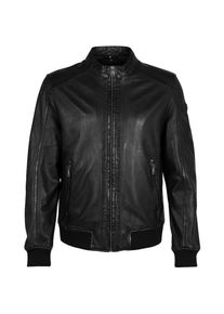 Mauritius Lederjacke &raquo;MMGoran&laquo; mit Stehkragen, Rei&szlig;verschluss, Strickb&uuml;ndchen schwarz, Gr&ouml;&szlig;e XXL