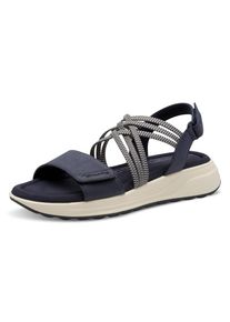 Tamaris Keilsandalette , Plateau, Bequemschuh, Sandale mit elastischen, &uuml;berkreuzten Riemchen blau, Gr&ouml;&szlig;e 42
