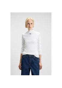 HUGO Blue Longsleeve &raquo;Easy Longsleeve_B&laquo; mit Stehkragen wei&szlig;, Gr&ouml;&szlig;e XS
