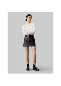 Calvin Klein Jeans A-Linien-Rock &raquo;FAUX LEATHER A-LINE MINI SKIRT&laquo; mit Logopatch schwarz, Gr&ouml;&szlig;e XS (34)