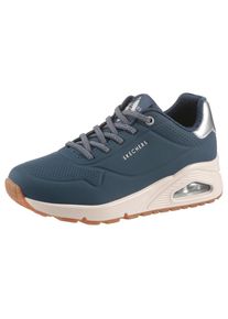 Skechers Slip-On Sneaker &raquo;UNO SHIMMER AWAY&laquo; Slipper, Freizeitschuh, Plateausneaker mit modischem Keilabsatz silberfarben, Gr&ouml;&szlig;e 36