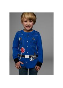 Kidsworld Langarmshirt &raquo;POLIZEI&laquo; Langarm, Basic-Passform, bedruckt, Rundhalsausschnitt blau, Gr&ouml;&szlig;e 92/98