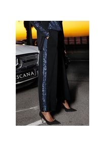 Lascana Schlupfhose mit Pailettenstreifen, Partyhose, festlich blau, Gr&ouml;&szlig;e 36