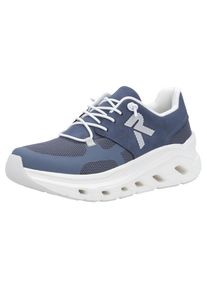 RIEKER Sport Plateausneaker Slip-on Sneaker, Halbschuh, Freizeitsneaker mit MemoSoft-Innensohle blau, Gr&ouml;&szlig;e 42