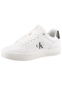 Calvin Klein Jeans Plateausneaker &raquo;CLASSIC CUPSOLE MONO LTH WN&laquo; Schn&uuml;rschuh, Halbschuh, Freizeitschuh mit seitlichem Logo schwarz-wei&szlig;, Gr&ouml;&szlig;e 37