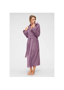 my home Damenbademantel &raquo;Livia, ideal f&uuml;r Sauna & Spa, Hotelbademantel&laquo; 1 Stk. gemusterter Bord&uuml;re, langer Bademantel Damen, 100% Baumwolle, XS-2XL 