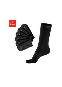 Bench. Sportsocken Packung, 6 Stk. tlg. mit antibakterieller Feuchtigkeitsregulierung schwarz, Gr&ouml;&szlig;e 39-42