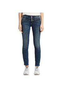 Tom Tailor Slim-fit-Jeans &raquo;Alexa Slim&laquo; mit Knopfleiste und dekorativ gesteppter Passe blau, Gr&ouml;&szlig;e 28