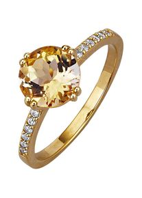 Firetti Fingerring &raquo;Schmuck Geschenk Silber 925 Damenring Ring&laquo; mit Citrin oder Amethyst und Zirkonia (synth.) gelb, Gr&ouml;&szlig;e 56